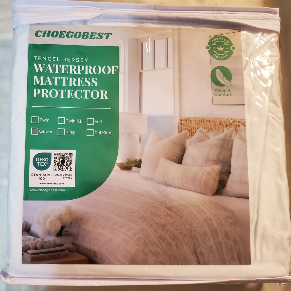 NWT CHOEGOBEST Tencel Jersey Waterproof Queen Mattress Protector